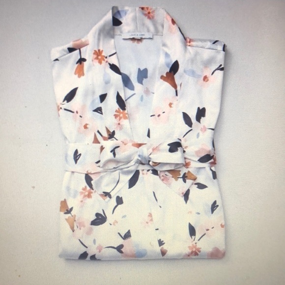 Love & Lore Silky Kimono Robe Secret Garden, Ivory - Picture 6 of 6